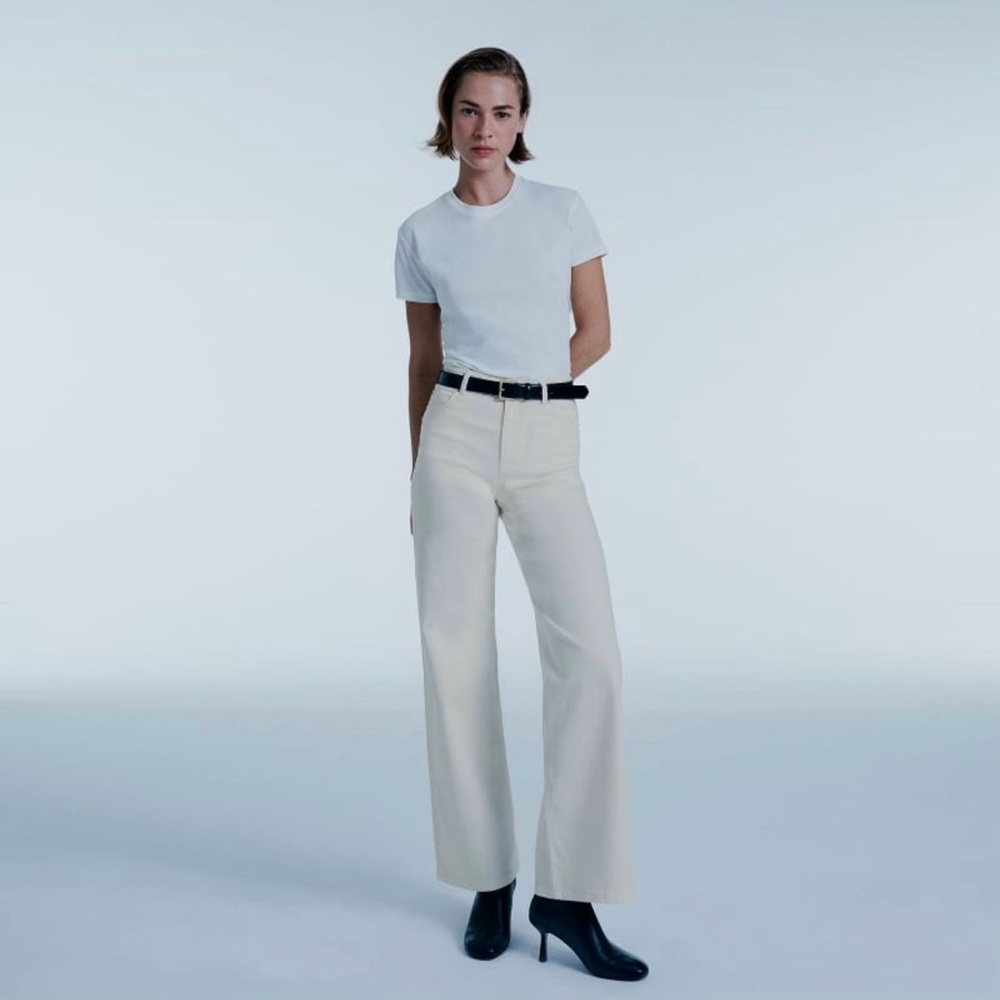 Classic Cream Straight Leg Jeans